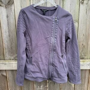 Athleta Moto Full Zip Jacket Dusk Violet Athleisure Performance Comfort Large